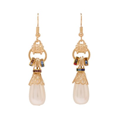 Faux pearl teardrop earrings